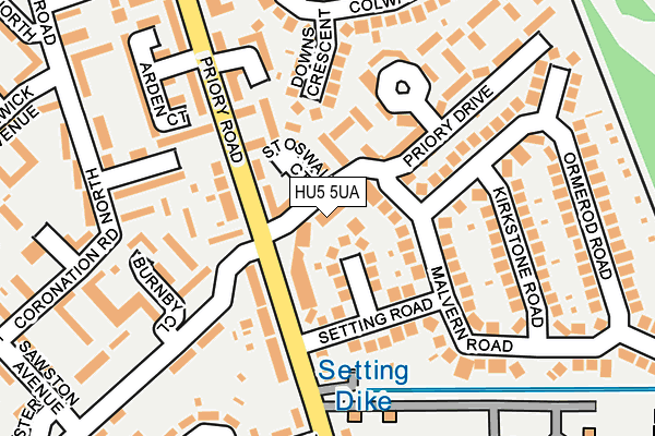 HU5 5UA map - OS OpenMap – Local (Ordnance Survey)