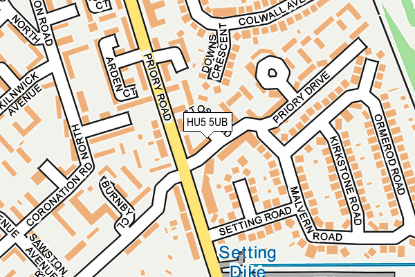 HU5 5UB map - OS OpenMap – Local (Ordnance Survey)