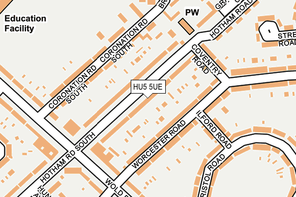 HU5 5UE map - OS OpenMap – Local (Ordnance Survey)