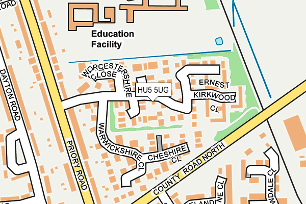 HU5 5UG map - OS OpenMap – Local (Ordnance Survey)