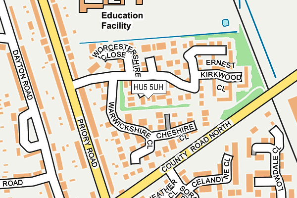 HU5 5UH map - OS OpenMap – Local (Ordnance Survey)