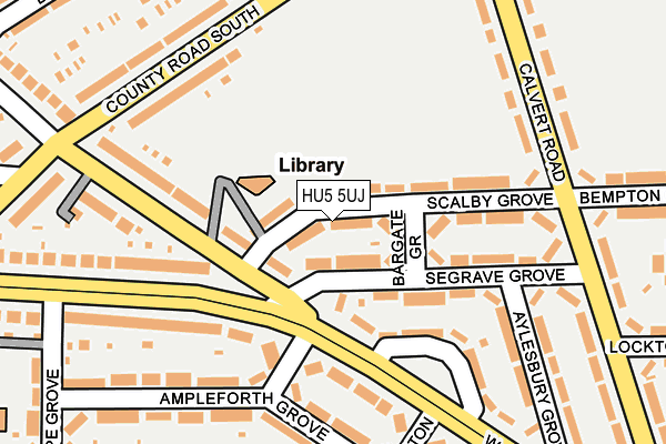 HU5 5UJ map - OS OpenMap – Local (Ordnance Survey)