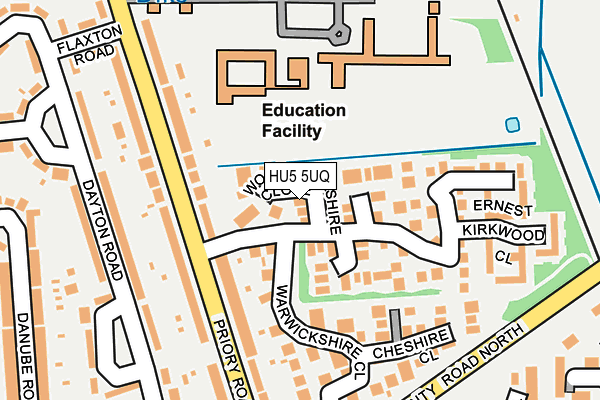 HU5 5UQ map - OS OpenMap – Local (Ordnance Survey)
