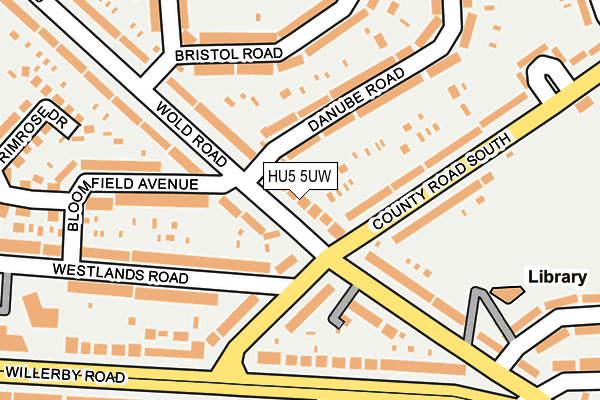HU5 5UW map - OS OpenMap – Local (Ordnance Survey)