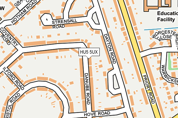 HU5 5UX map - OS OpenMap – Local (Ordnance Survey)