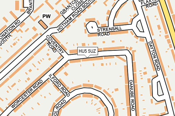 HU5 5UZ map - OS OpenMap – Local (Ordnance Survey)