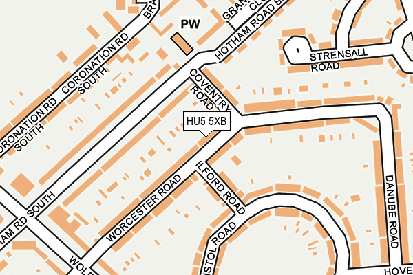 HU5 5XB map - OS OpenMap – Local (Ordnance Survey)