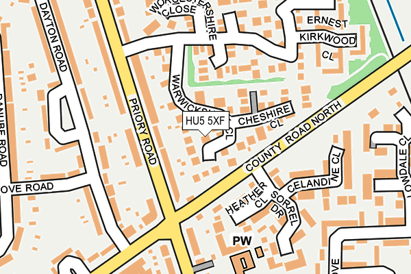 HU5 5XF map - OS OpenMap – Local (Ordnance Survey)