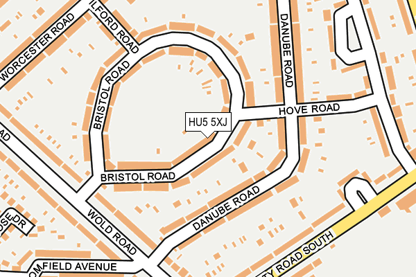 HU5 5XJ map - OS OpenMap – Local (Ordnance Survey)