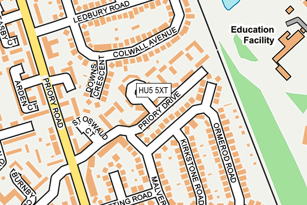 HU5 5XT map - OS OpenMap – Local (Ordnance Survey)