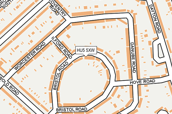 HU5 5XW map - OS OpenMap – Local (Ordnance Survey)