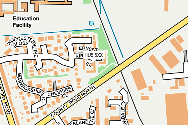 HU5 5XX map - OS OpenMap – Local (Ordnance Survey)