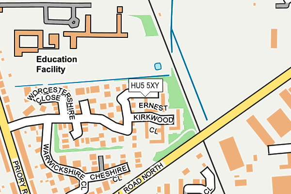 HU5 5XY map - OS OpenMap – Local (Ordnance Survey)