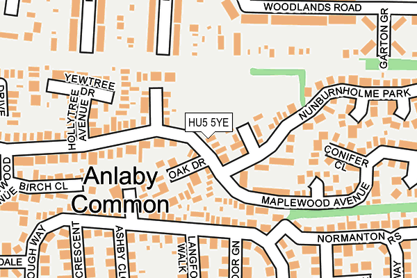 HU5 5YE map - OS OpenMap – Local (Ordnance Survey)