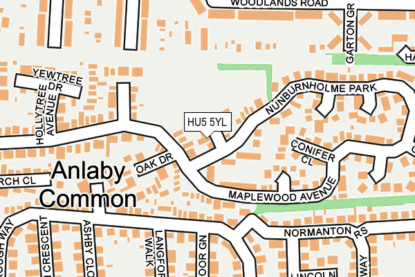 HU5 5YL map - OS OpenMap – Local (Ordnance Survey)