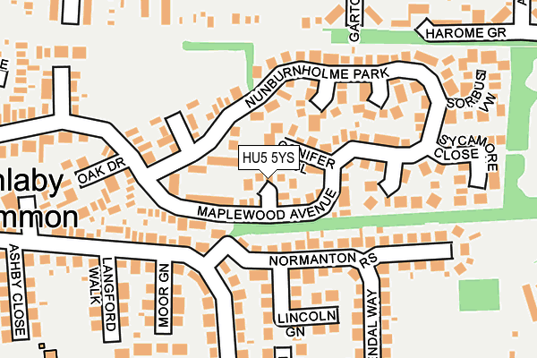 HU5 5YS map - OS OpenMap – Local (Ordnance Survey)