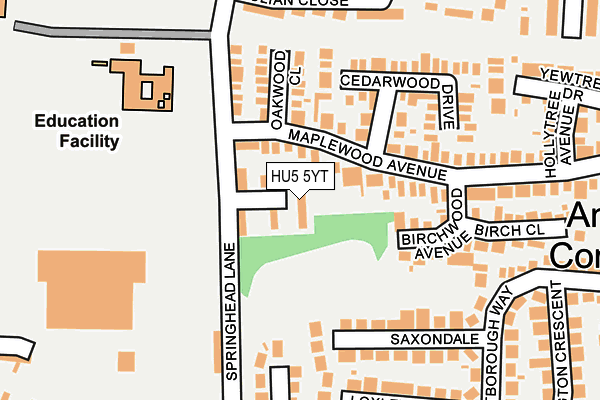 HU5 5YT map - OS OpenMap – Local (Ordnance Survey)