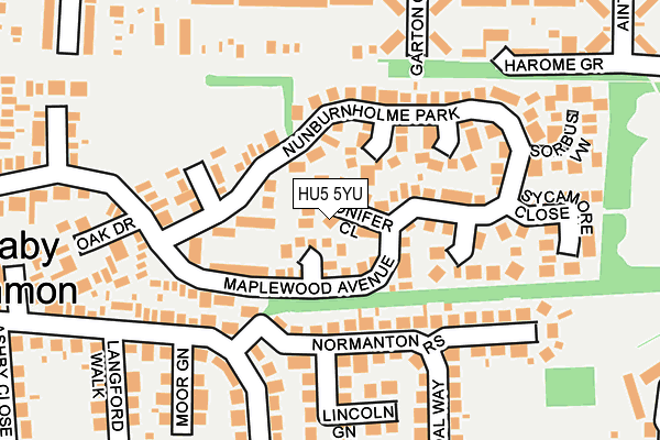 HU5 5YU map - OS OpenMap – Local (Ordnance Survey)