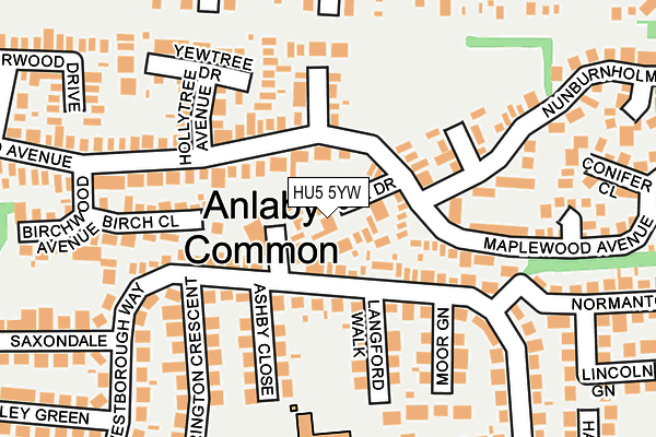 HU5 5YW map - OS OpenMap – Local (Ordnance Survey)