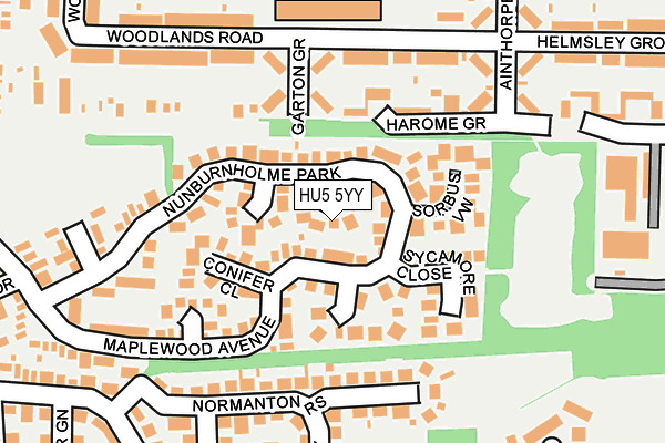 HU5 5YY map - OS OpenMap – Local (Ordnance Survey)