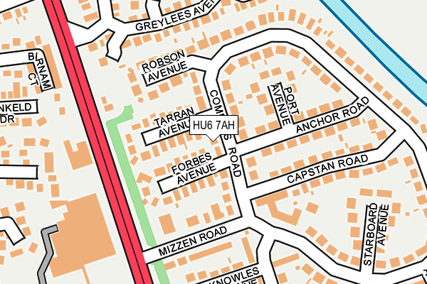 HU6 7AH map - OS OpenMap – Local (Ordnance Survey)