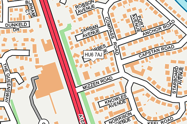 HU6 7AJ map - OS OpenMap – Local (Ordnance Survey)