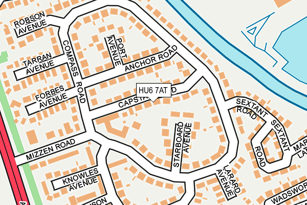 HU6 7AT map - OS OpenMap – Local (Ordnance Survey)