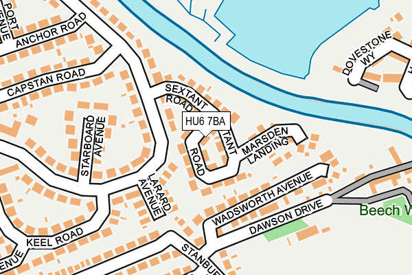 HU6 7BA map - OS OpenMap – Local (Ordnance Survey)