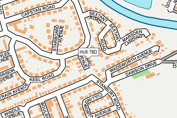 HU6 7BD map - OS OpenMap – Local (Ordnance Survey)