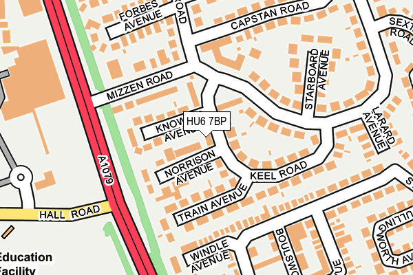 HU6 7BP map - OS OpenMap – Local (Ordnance Survey)