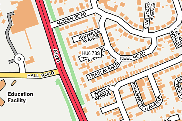 HU6 7BS map - OS OpenMap – Local (Ordnance Survey)