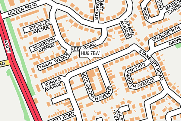 HU6 7BW map - OS OpenMap – Local (Ordnance Survey)