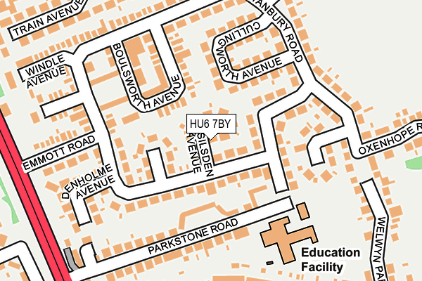 HU6 7BY map - OS OpenMap – Local (Ordnance Survey)