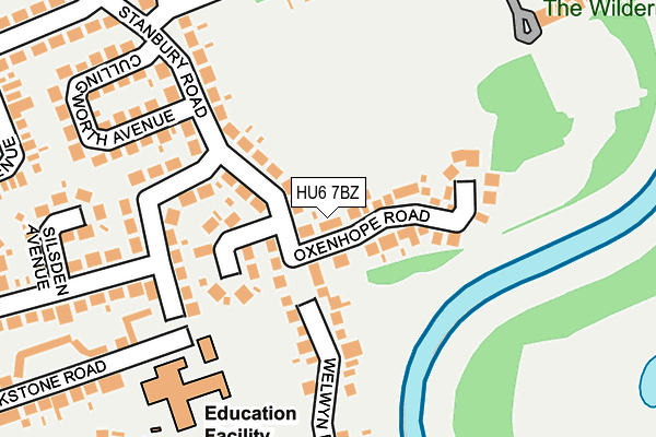 HU6 7BZ map - OS OpenMap – Local (Ordnance Survey)