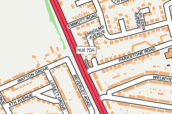 HU6 7DA map - OS OpenMap – Local (Ordnance Survey)