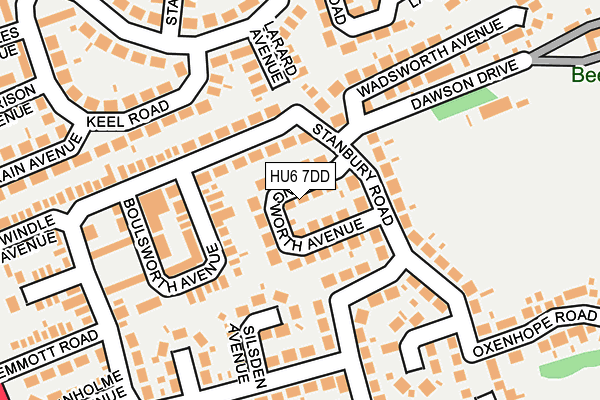 HU6 7DD map - OS OpenMap – Local (Ordnance Survey)
