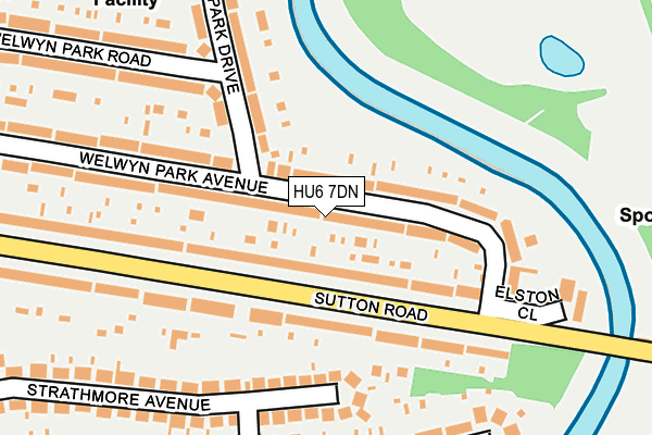 HU6 7DN map - OS OpenMap – Local (Ordnance Survey)