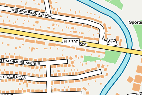 HU6 7DT map - OS OpenMap – Local (Ordnance Survey)