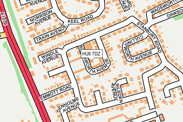 HU6 7DZ map - OS OpenMap – Local (Ordnance Survey)