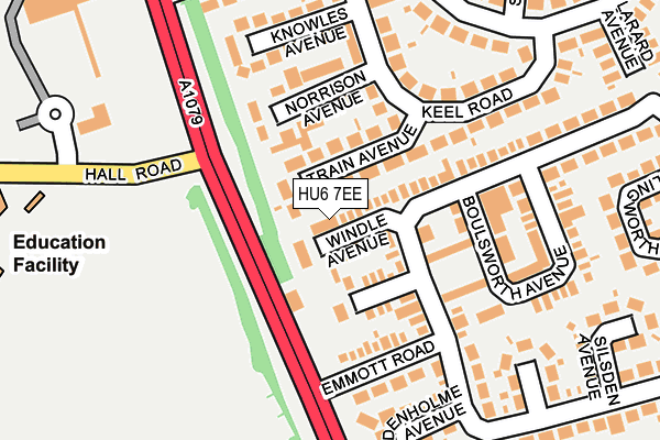 HU6 7EE map - OS OpenMap – Local (Ordnance Survey)