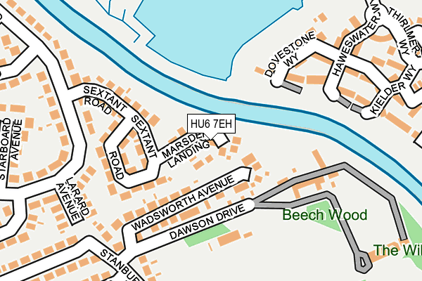 HU6 7EH map - OS OpenMap – Local (Ordnance Survey)