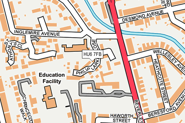 HU6 7FB map - OS OpenMap – Local (Ordnance Survey)