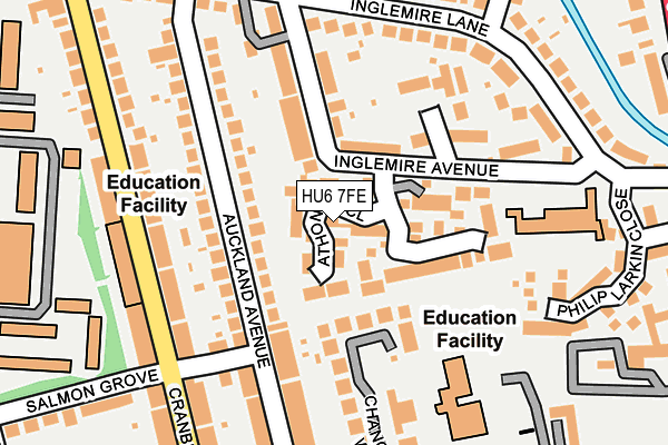 HU6 7FE map - OS OpenMap – Local (Ordnance Survey)