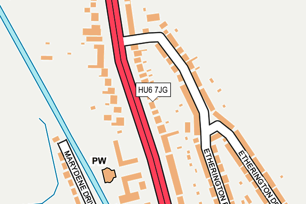 HU6 7JG map - OS OpenMap – Local (Ordnance Survey)
