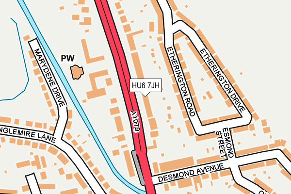 HU6 7JH map - OS OpenMap – Local (Ordnance Survey)