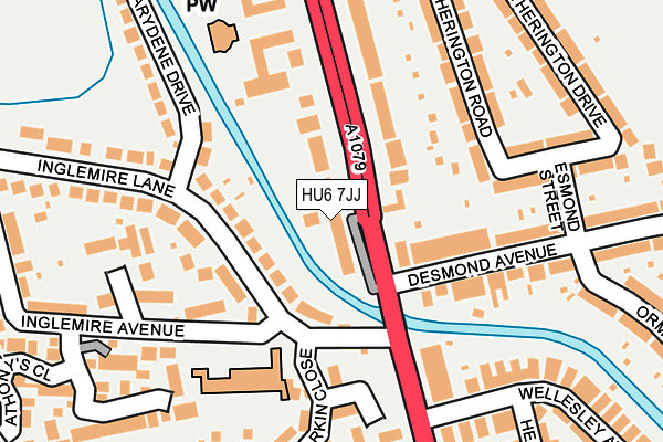 HU6 7JJ map - OS OpenMap – Local (Ordnance Survey)