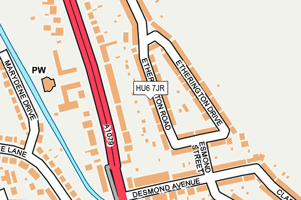 HU6 7JR map - OS OpenMap – Local (Ordnance Survey)