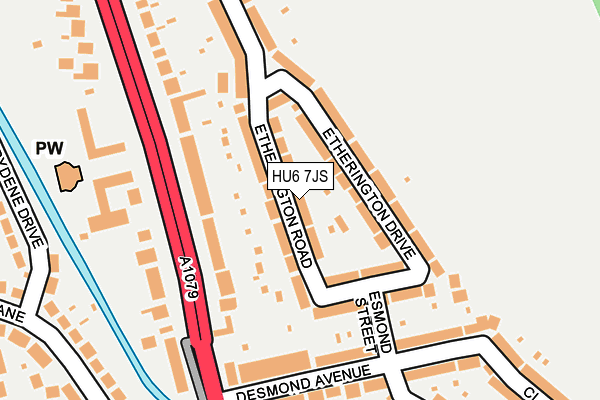 HU6 7JS map - OS OpenMap – Local (Ordnance Survey)