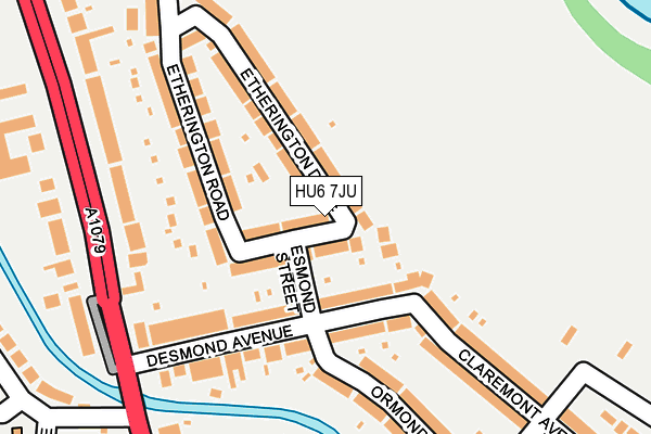 HU6 7JU map - OS OpenMap – Local (Ordnance Survey)