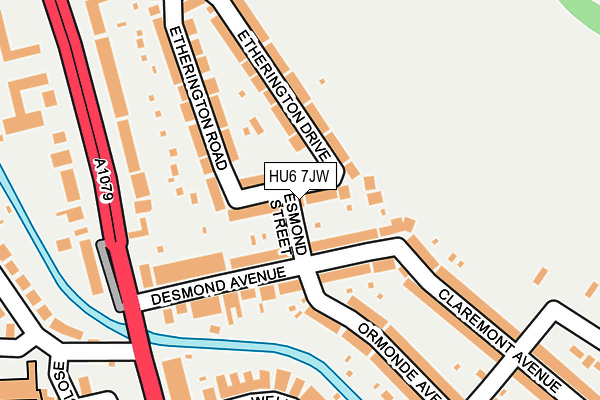 HU6 7JW map - OS OpenMap – Local (Ordnance Survey)